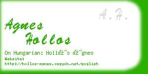 agnes hollos business card